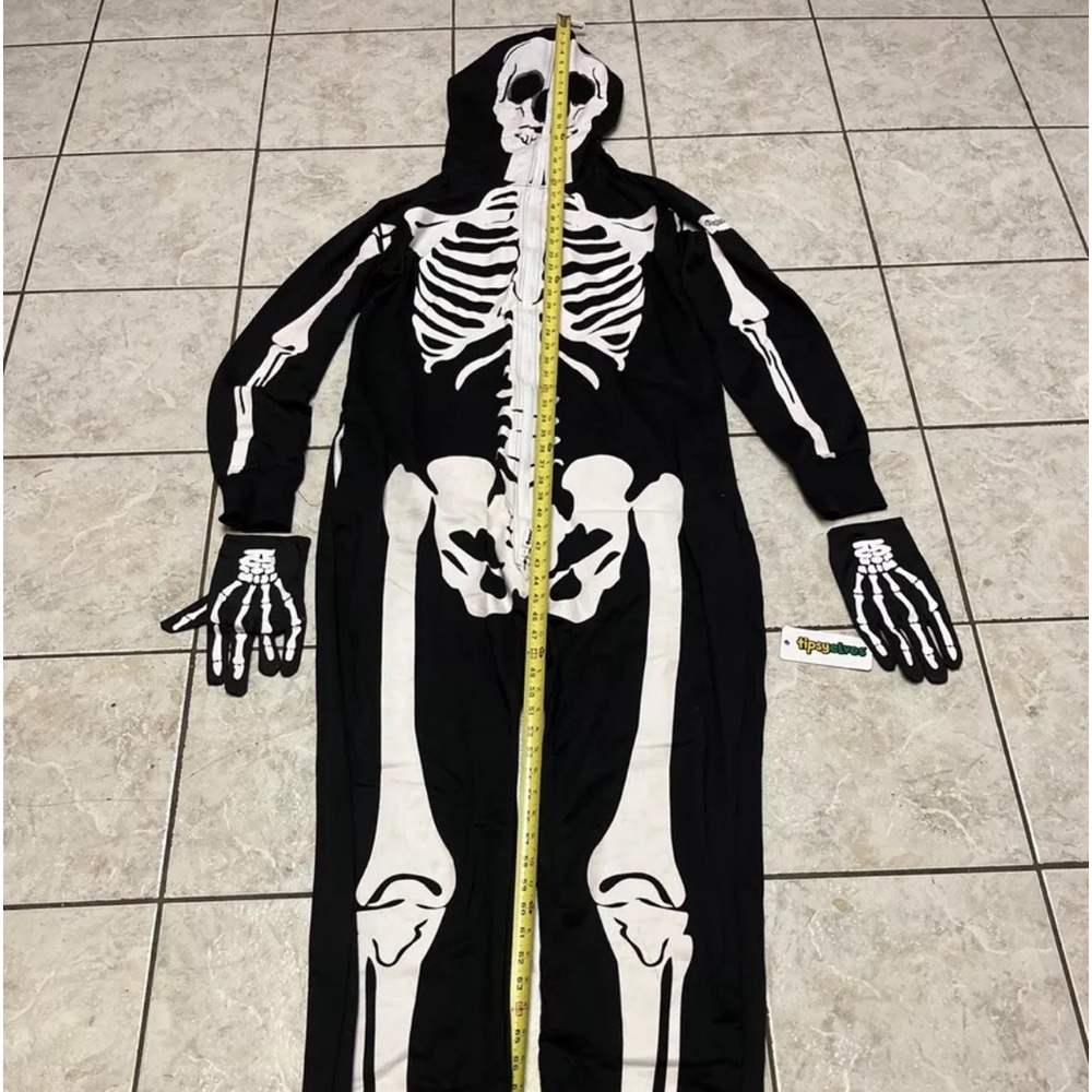 Tipsy Elves Skeleton Jumpsuit in Black and White